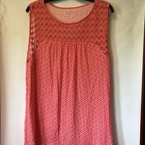 Coral and white Loft top